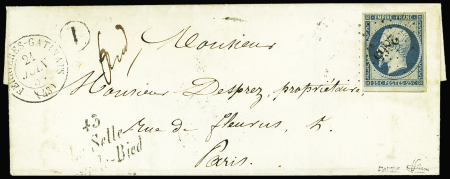 N°15 25c bleu, obl. PC 2865 s. LAC, càd T15 FERRIERES-GATINAIS 21/6/54 et Cursive 43/LA SELLE/SOUS-LE-BIED, TTB. Signé JF.Brun