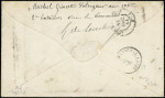N°14A 20c bleu, T I, obl. Los. CECB s. Env. "affrt insuff" et TAXEE, càd CORPS EXP. CHINE Bau B 15/10/61, combinaison RR et TTB