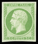 N°12a 5c vert-jaune, frais, neuf *, TB. Signé A.Brun