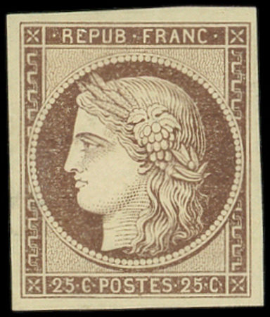 N°4 ESSAI 25c brun, TB