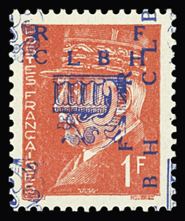 DECAZEVILLE N°4 1f rouge T II, DOUBLE surch. dont une verticale, neuf **, TB. Signé Calves