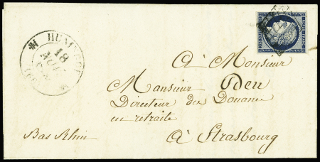 N°4a obl. GRILLE s. LAC, càd T12 HUNINGUE 18/8/50, ind. 24, TB
