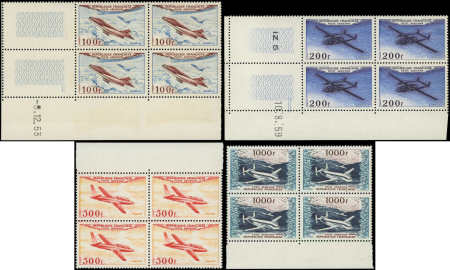 N°30/33 Types divers d'Avions, la série en BLOCS de 4 bdf ou cdf, neuf **, TB