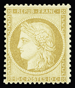 N°36 10c bistre-jaune, neuf *, inf. trace de ch., TB