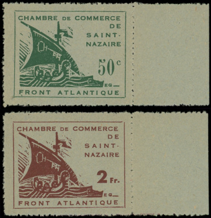 SAINT NAZAIRE N°8 et 9 50c et 2f, bdf, nsg, TB