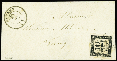 N°2 10c noir Typo, T I, obl. GC 1484 s. LSC, càd T15 FERNEX 25/12/62, R et TB