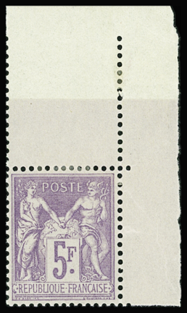 N°95 5f violet sur lilas, cdf, très frais, neuf *, TTB
