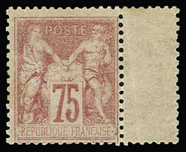 N°81 75c rose, interp., neuf *, TB. Signé Calves