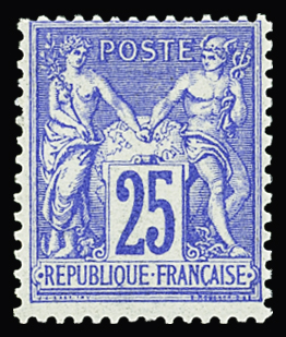 N°78e 25c outremer vif, neuf **, frais et TB. Signé Calves