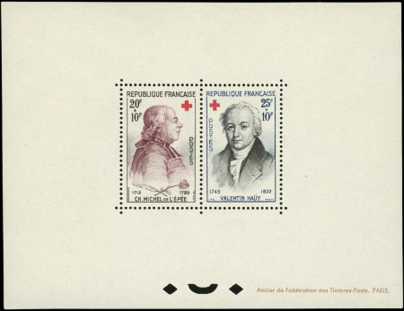 N°1226/27 Croix Rouge 1959, BLOC FEUILLET dentelé gommé, neuf *, TB