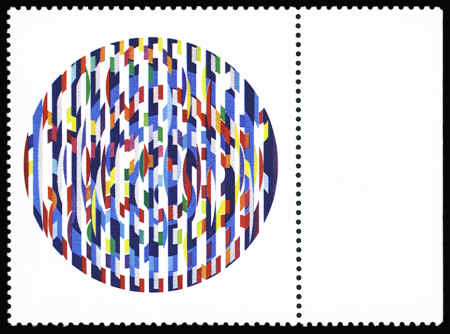 N°2113b 4fr Yaacov Agam, variété couleur noir omise,
