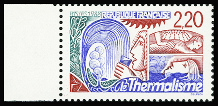 N°2556a 2f20 thermalisme, variété 2 f 20 ROUGE au lieu