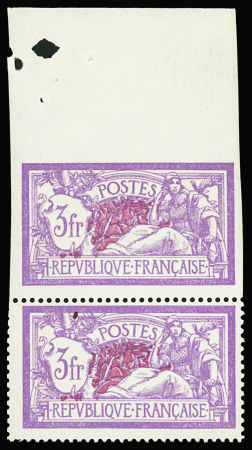 N°240b Merson, 3f lilas et carmin, NON DENTELE bdf tenant à dentelé, neuf **, TB