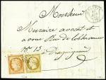 Jolie combinaison n°5 40c orange +n°9 10c bistre-jaune