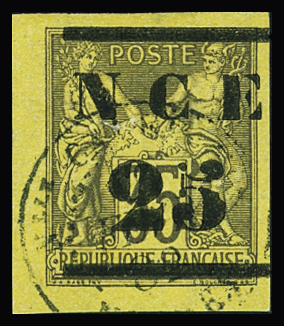 N°4 25 s. 35c. violet noir s. jaune, obl avec très