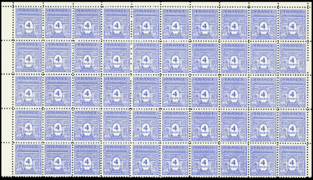 N°620/629 les 10 valeurs en 100 ex. panneaux de 50