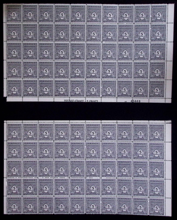 N°620/629 les 10 valeurs en 100 ex. panneaux de 50