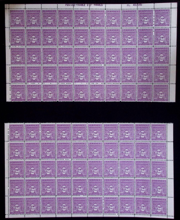 N°620/629 les 10 valeurs en 100 ex. panneaux de 50