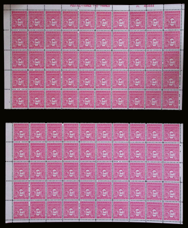 N°620/629 les 10 valeurs en 100 ex. panneaux de 50