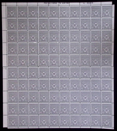 N°620/629 les 10 valeurs en 100 ex. panneaux de 50