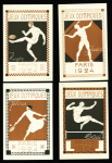 Jeux Olympiques 1924 : série des 8 cartes postales