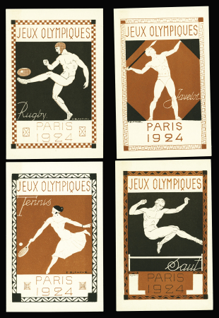 Jeux Olympiques 1924 : série des 8 cartes postales