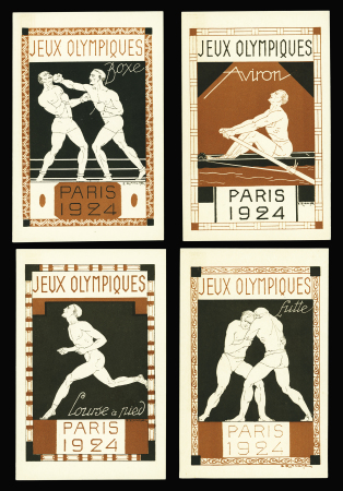Jeux Olympiques 1924 : série des 8 cartes postales