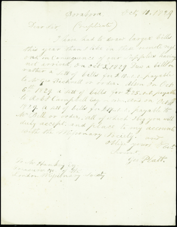 1829 Lettre de BORABORA datée du 29.10.1829 pour Londres