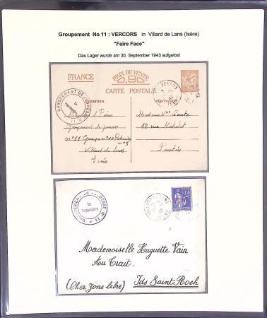 37 lettres, cartes postales et documents concernant