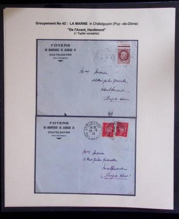 37 lettres, cartes postales et documents concernant