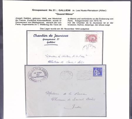 37 lettres, cartes postales et documents concernant