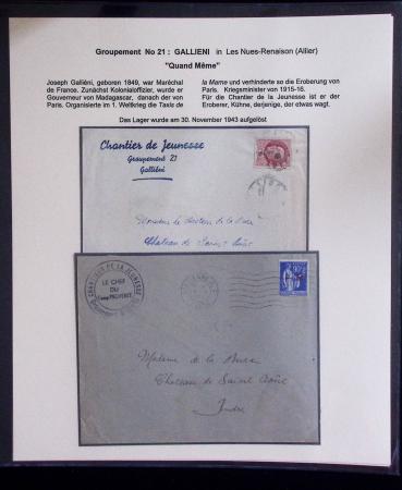 37 lettres, cartes postales et documents concernant