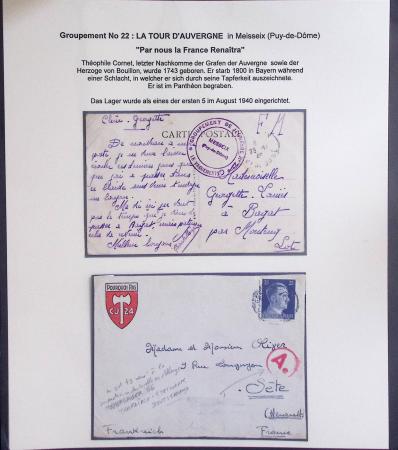 37 lettres, cartes postales et documents concernant