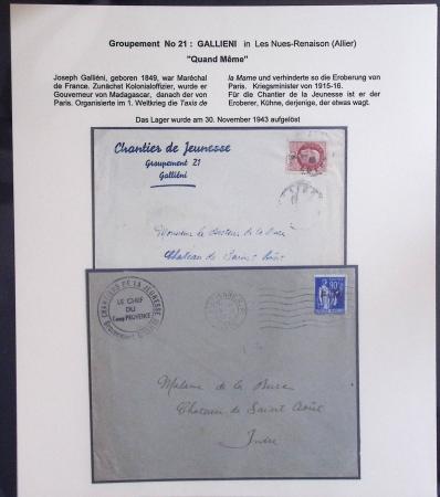 37 lettres, cartes postales et documents concernant