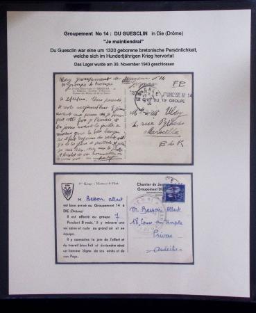 37 lettres, cartes postales et documents concernant