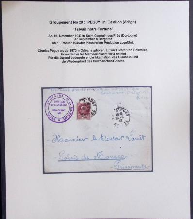 37 lettres, cartes postales et documents concernant