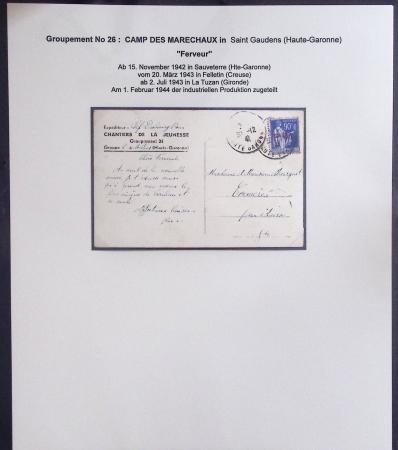 37 lettres, cartes postales et documents concernant