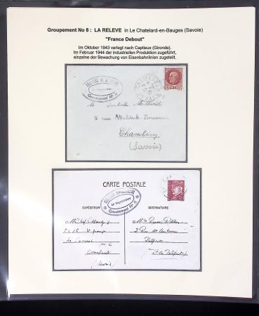 37 lettres, cartes postales et documents concernant