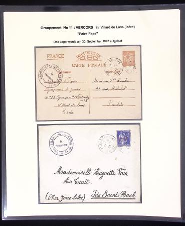 37 lettres, cartes postales et documents concernant