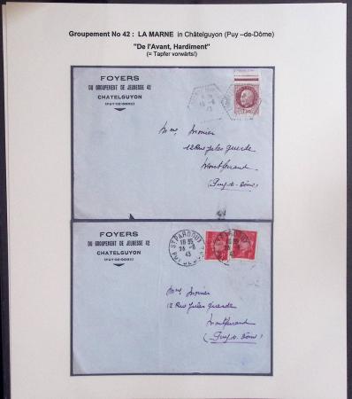 37 lettres, cartes postales et documents concernant