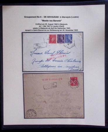 37 lettres, cartes postales et documents concernant