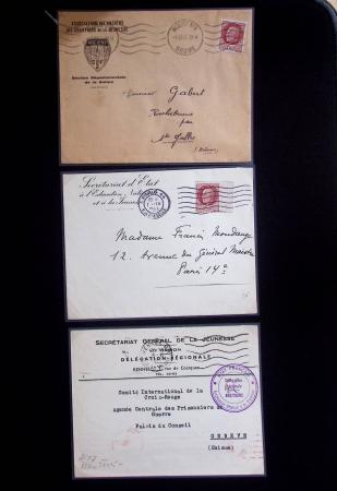 37 lettres, cartes postales et documents concernant