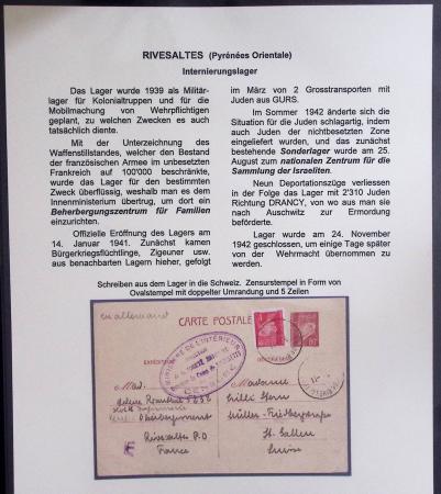 Les camps d'internement : 87 plis et documents dont