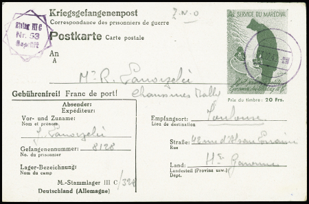 Rare ensemble de 18 entiers cartes postales de stalags