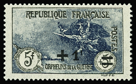 N°169a +1f sur 5+5f noir et bleu, très bon centrage,