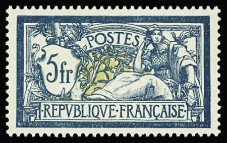 N°123 5f bleu et chamois, très bon centrage, neuf **,
