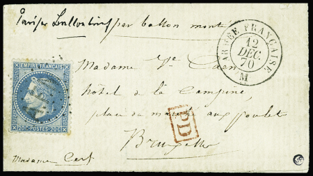 LA VILLE DE PARIS Rare cachet AFM sur n°29B sur lettre