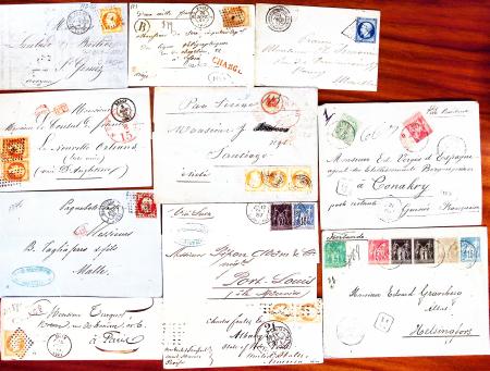 1855-1900, Sympathique lot de lettres classiques dont