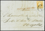 Càd italien NAPOLI sur n°23 40c orange + griffe rouge