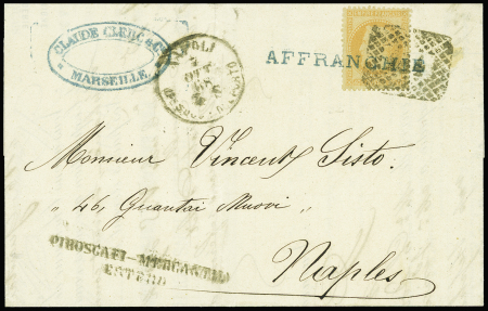 Griffe bleue AFFRANCHIE et cachet italien sur n°31